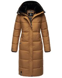 Marikoo Damen Winterjacke Parka Stepp Mantel Kunstfell gefüttert Kapuze Reliziaa