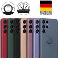 Handyhülle Case Für Samsung S23 S24+ Ultra S22 S21 A54 5G Ring Silikon Cover