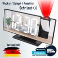 🌟 Projektionswecker | LED Digitalwecker, Einstellbare Helligkeit, Sehr laut