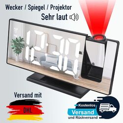 🌟 Projektionswecker | LED Digitalwecker, Einstellbare Helligkeit, Sehr laut