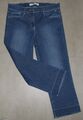 BRAX Style SHAKIRA Bermuda/Capri Gr 36 = W27 Blau Jeans 3/4 Hose Fransen am Saum