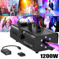 1200W Nebelmaschine mit RGB 6LED Bühnenlicht Halloween Party Disco Show Remote