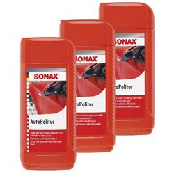 3x SONAX 03002000 AutoPolitur Lackpolitur Wachs Lackversiegelung 500 ml