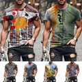 Neu Bedruckte Herren T-Shirts Mit Rundhalsausschnitt Tops Kurzarm Casual T-Shirt