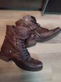 Airstep A. S. 98 Boots Stiefeletten Schnürstiefel  Braun 38 Echt Leder Nieten 