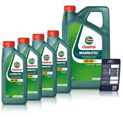 4x 1 L + 5 L LITER CASTROL MAGNATEC STOP-START 5W-30 A5 MOTOR-ÖL MOTOREN-ÖL 740### INKL. ÖLWECHSEL-ANHÄNGER ###