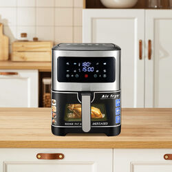 8.8L Heißluftfritteuse Fritteuse Heißluft Digitale Edelstahl Air  Fryer Backen