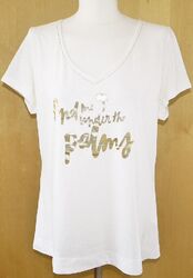 ZERO Shirt Gr.44 creme weiß gold Kurzarm ++Neu++