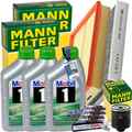 MANN INSPEKTIONSPAKET+3x1L MOBIL 1 ESP 5W30 ÖL passend für VW POLO IV SKODA 1.4