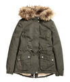 H&M Winterjacke Damen Jugendliche Parka Teddyfutter Gr.32 - 42 khaki beige NEU