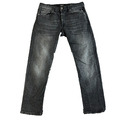 Herren Straight Leg Jeans Regular Fit Stretch Dunkelgrau Waschung Replay Grover W33 L28