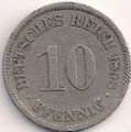 Deutschland 10 Pfennig, 1898 Prägezeichen "A" - Berlin