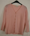 PETER HAHN 100% REINE SCHURWOLLE / TASMANIAN WOOL Strickjacke Rosa Gr: 38/40 TOP