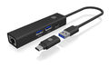 ICY BOX IB-HUB1439-LAN USB 3.2  Hub & LAN Adapter 61008 B-Ware