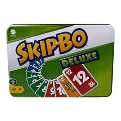 Mattel Skip Bo Deluxe in Metalldose Kartenspiel L3671 für die Familie Reisespiel