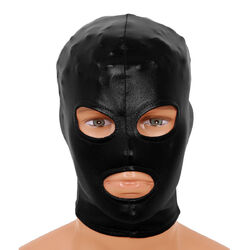 Unisex Maske Latex Schleier Frauen Hood Balaclava Clubwear Gesicht Rollenspiel