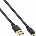 InLine® Micro-USB 2.0 Flachkabel USB-A Stecker zu Micro-B Stecker schwarz 3m