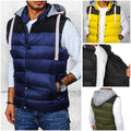 Herren Steppweste mit Sweat Kapuze Bodywarmer Zipp Ärmellos Weste DSTREET M-2XL