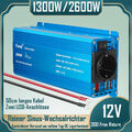 1300W 2600W Reiner Sinuswelle Wechselrichter 12V auf 230V Reise Spannungswandler