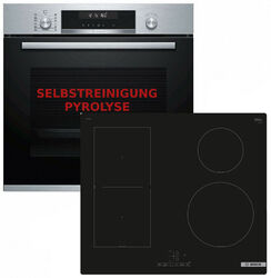 Induktion Herd Set Autark Bosch Backofen Selbstreinigung Pyrolyse + Kochfeld Neu