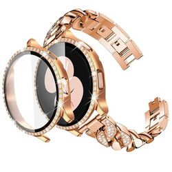 Bling Edelstahl Armband mit Schutzhülle Für Samsung Galaxy Watch 6 5 4 40mm 44mm