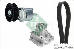 WASSERPUMPE + KEILRIPPENRIEMENSATZ INA 529 0161 31 FÜR AUDI A4 8D2, B5