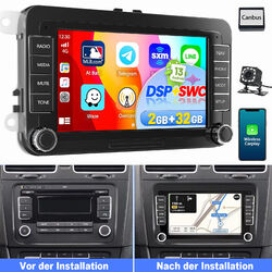 KAM 2+32G Autoradio Android 13 GPS Navi WiFi Für VW GOLF 5 6 Plus Passat Touran