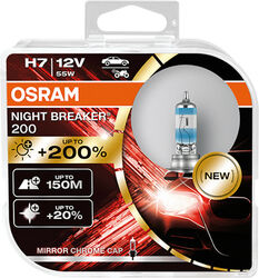 2X H7 OSRAM NIGHT BREAKER 200 ( Model 2024) HALOGEN LAMPE 12V LED