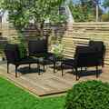 Garten Lounge Set mit Auflagen Sitzgruppe Gartenmöbel Sofagarnitur PVC vidaXL