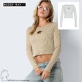 NOISY MAY Crop Top Langarmshirt mit modischem Cut-out-Detail Longsleeve