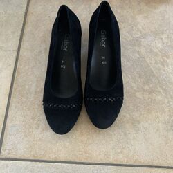 Gabor ★ Pumps ★ Slipper ★ Leder Wildleder ★ schwarz ★ Gr. 6,5  H (40)