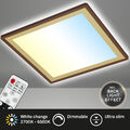LED Panel Deckenlampe dimmbar CCT Backlight ultraflach 22W braun gold Briloner