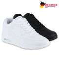 Sneaker Herren Sportschuhe Air Sohle Freizeit Schuhe Turnschuhe Weiss Schwarz