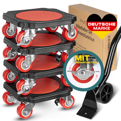 Möbelheber Set mit innovativer Bremsfunktion, Möbelroller Transportroller