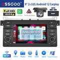 Autoradio GPS Navi Kamera DAB+ Carplay Android 12 Für BMW E46 3er 318 320 325 M3