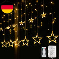 BLOOMWIN Lichtervorhang Fenster Weihnachten Sterne 2M X 1M 138 Leds Weihnachtsbe