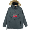 GEOGRAPHICAL NORWAY BECO ROL 13 Dunkelgrau Anorak Jacke Mantel Parka Größe XL