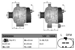 Denso Dan3004 Generator für Audi A4 + Avant Skoda Superb I VW Passat 98-08