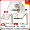 Katzenklappe Katzentür 4-Wege Hundeklappe M-XL Eingangskontrolle System Hunde