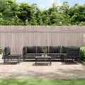 Garten Lounge Set Gartenmöbel Sitzgruppe Sofa 6tlg. mit Kissen Weiß Stahl vidaXL