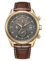 Citizen AT8263-10H Herrenuhr Lederarmband Funkuhr Eco Drive braun