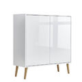 Schuhkommode BEN4 Sideboard 2 Türen Highboard moderne Anrichte Schrank weiß 79cm