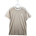 Adidas Herren Beige Adicolor Klassisch 3 Streifen Kurzarm Tshirt Tee Größe Large