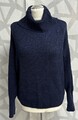 Zero Damen Rollkragenpullover Strick Pullover Gr. M 38 Blau mit Pailletten Neu!
