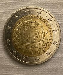 2 Euro Münze 30 Jahre Europaflagge 1985 bis 2015 - SELTEN