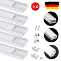 5st 1M LED Profil Aluprofil Alu Eloxiert Schiene Leiste Profile für LED Strip DE