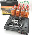 Campingkocher Gaskocher + 227g Gas Camping Herd Outdoor Grillplatte Tischgrill