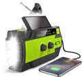 4000mAh Solar Handkurbel Radio Tragbar Kurbelradio mit LED Taschenlampe AM/FM