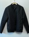 Zara man, Steppjacke schwarz, Kunstlederapplikationen, Gr. L