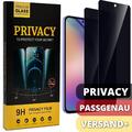 2x Sichtschutz Privacy für Samsung Glas Blickschutz Anti Spy Folie Dunkel Panzer